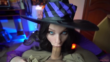 18 esztendős sexy fiatal ribanc boszorkány maskarában kufircol Halloween éjszakáján Thumb