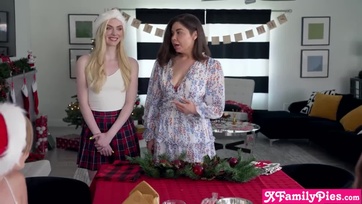 Nagymellű mostoha húgocska dögös piros szerkóban ugrál a mostoha bátyja péniszén Thumb